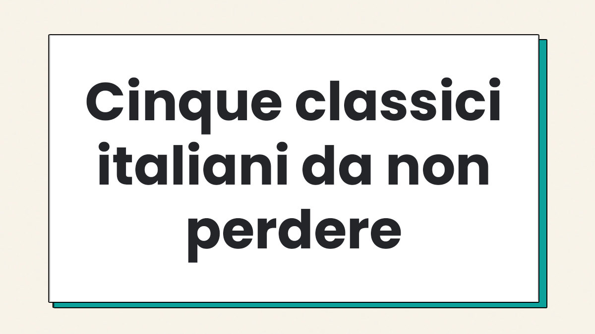 Classici italiani da non perdere Copertina