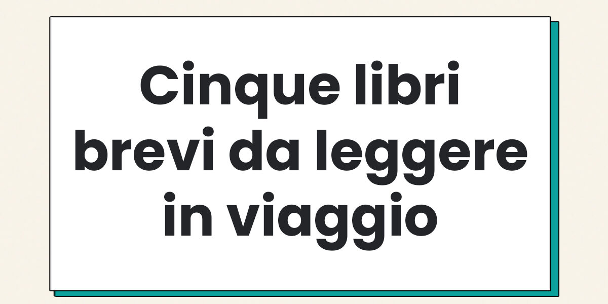 Libri brevi leggere viaggio Copertina