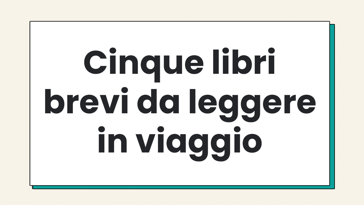 Libri brevi leggere viaggio Copertina